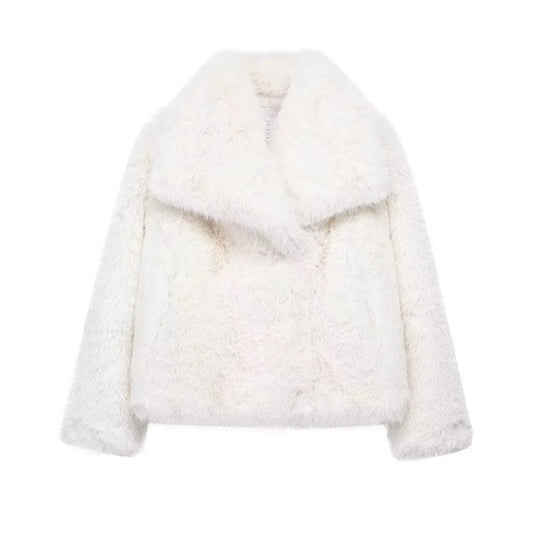 Faux Fur White Winter Jacket