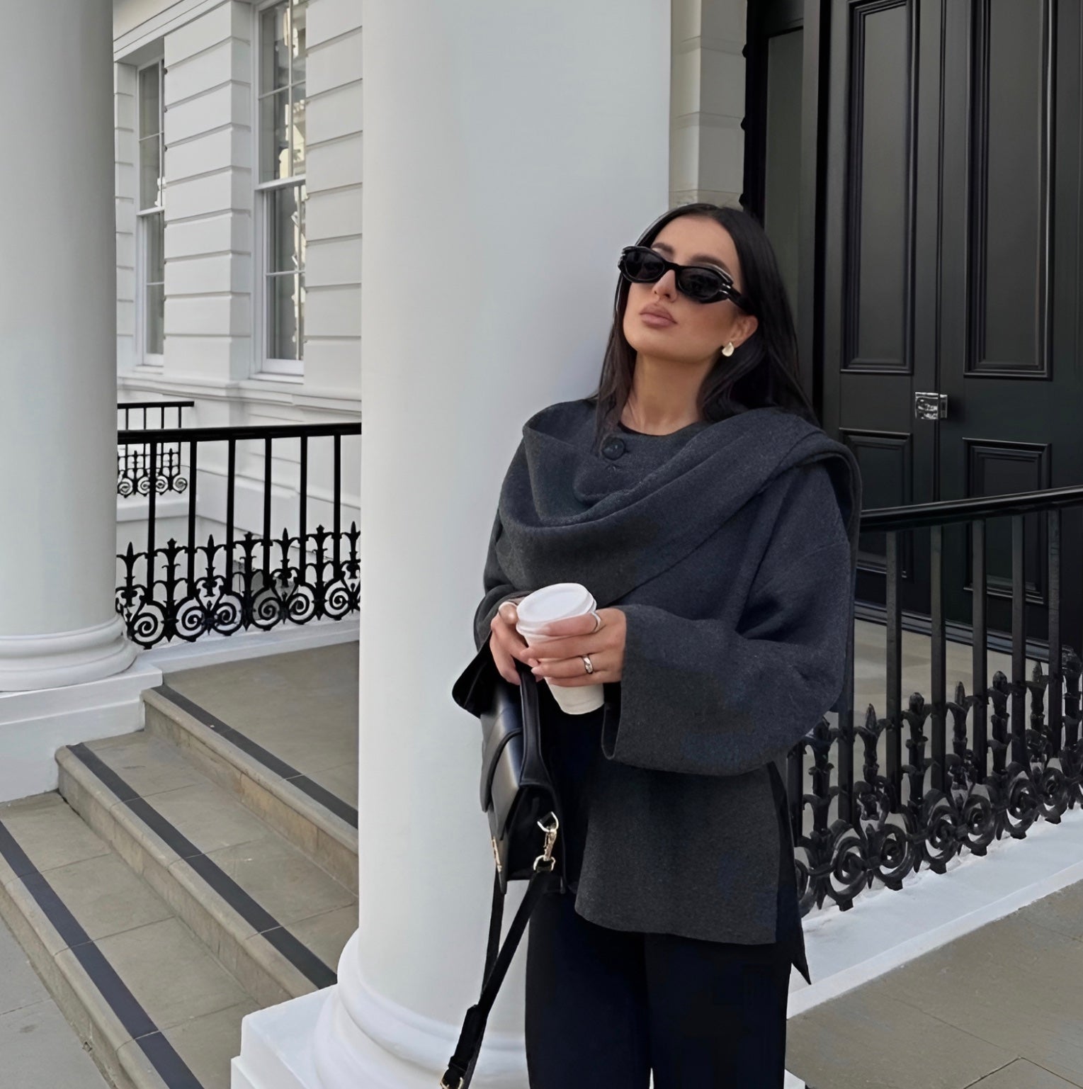 Aymora Cape Top Donkergrijs